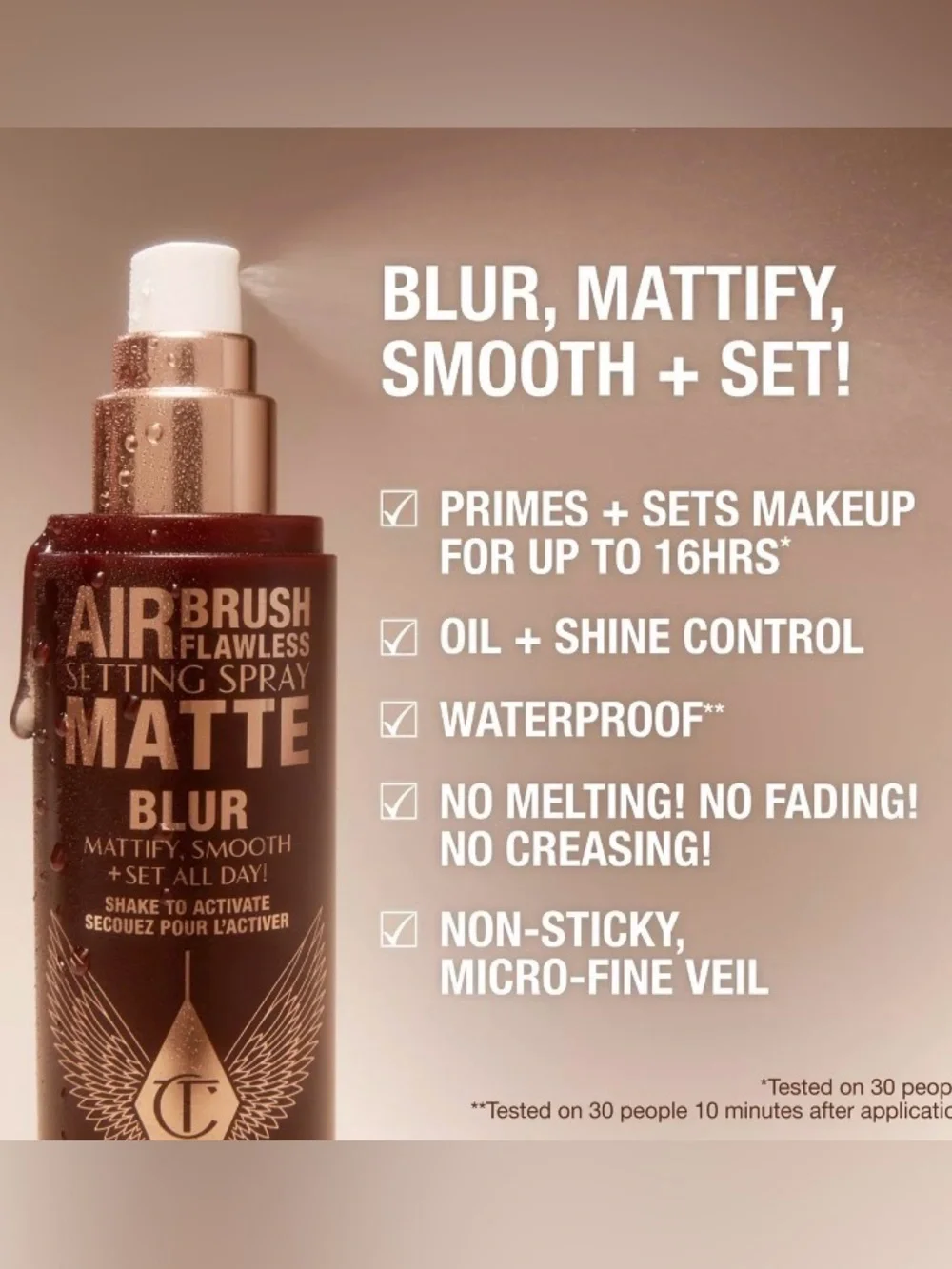 Charlotte Tilbury Airbrush Matte Setting Spray-NIB-3.3oz